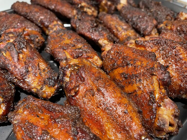 Smoked chicken wings on a plate